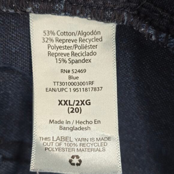 Time and Tru Blue Skinny Stretch Pullon Jegging Bottoms Pants Plus XXL 2XL - Picture 8 of 8